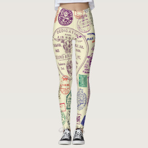 Legging Carimbos, conjunto decorativo de documentos.