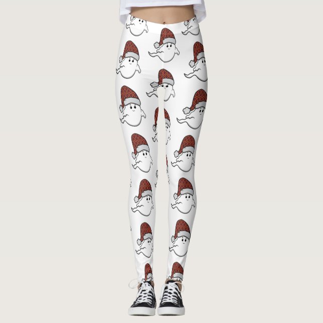 Legging Carpete de hotel assustador fantasma de natal (Frente)