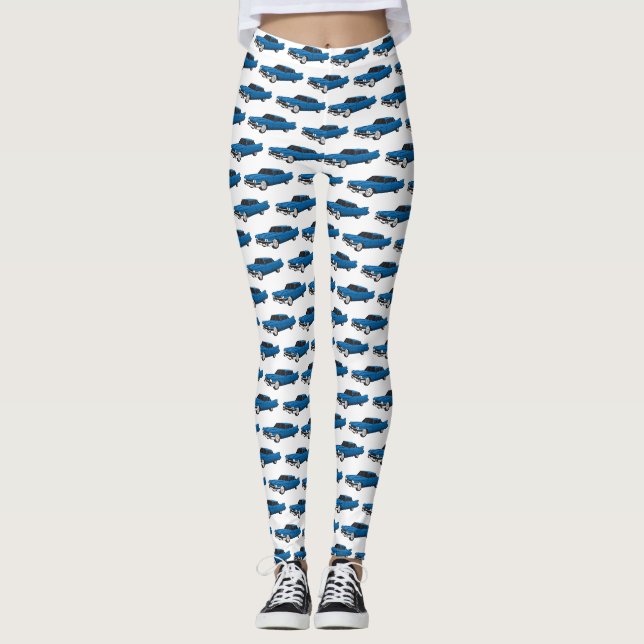 Legging Carro clássico azul legal 1959 (Frente)