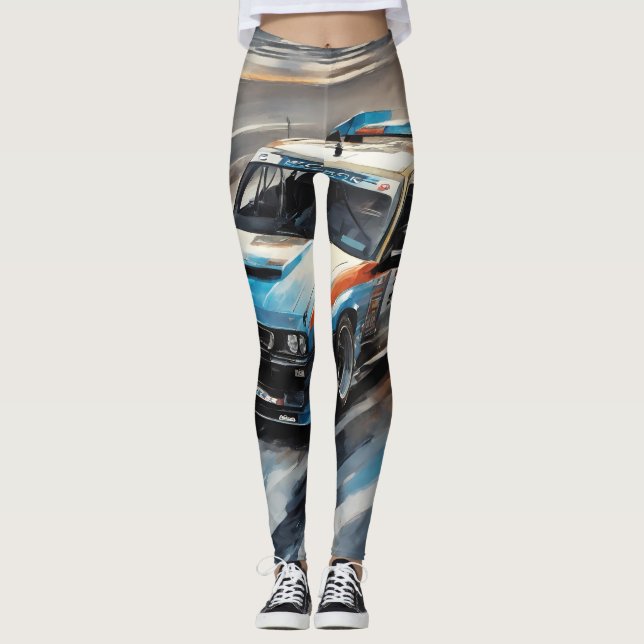 Legging Carro de Corrida Azul esportivo (Frente)