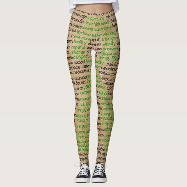 Legging Cartaz de Sentimentos da Doença de Lyme, Negado, I (Frente)