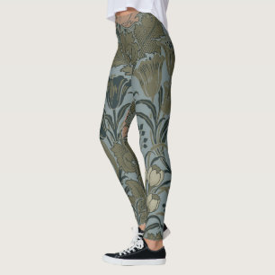 Legging Cartaz Floral Flor Morris Garden, Flor Antiquado