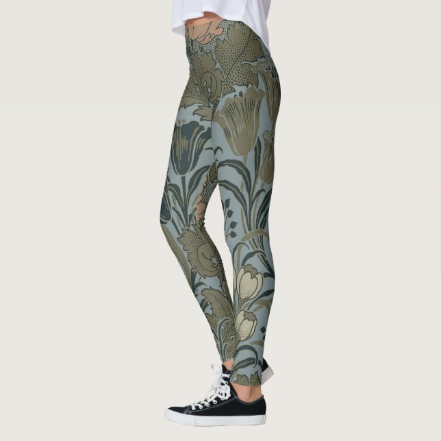 Legging Cartaz Floral Flor Morris Garden, Flor Antiquado (Esquerda)