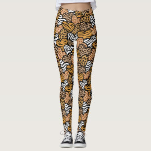 Legging Cartazes de corações de animais divertidos
