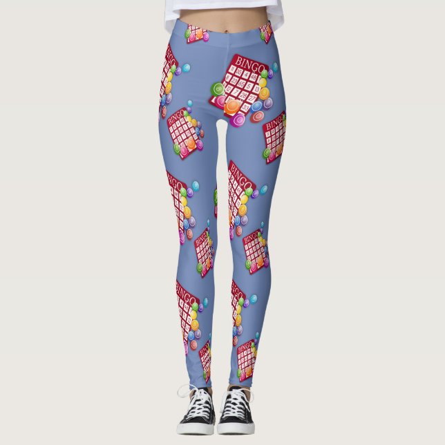 Legging Cartões Bingo Design Pequenas Pernas Impressão (Frente)