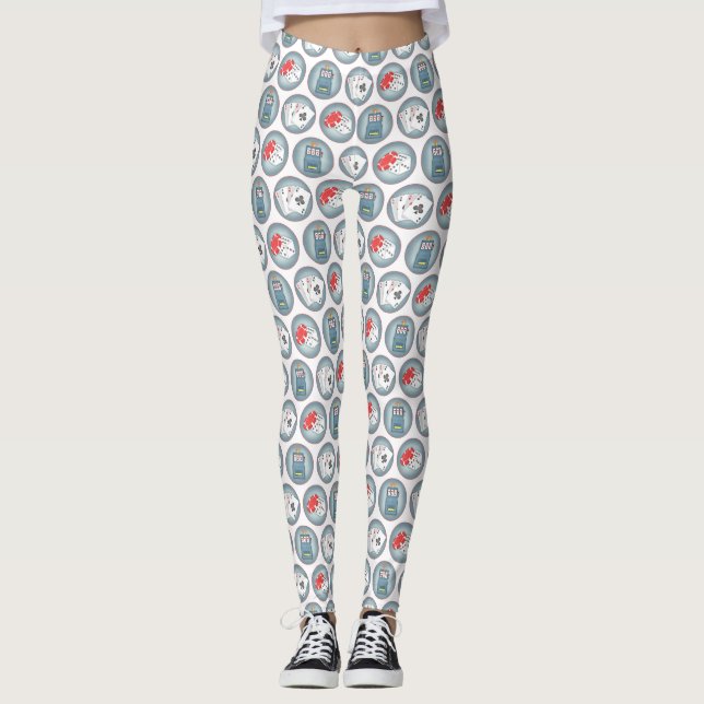 Legging Cartões De Jogada De Jogo De Casino (Frente)