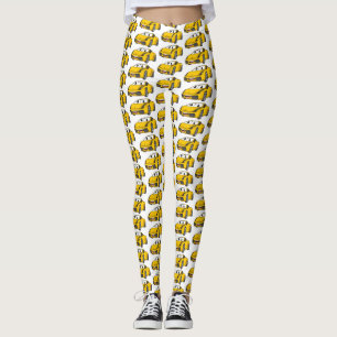 Legging Cartografia de carro esportivo amarelo e bonito
