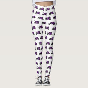 Legging Cartografia de motocicletas de esporte roxo