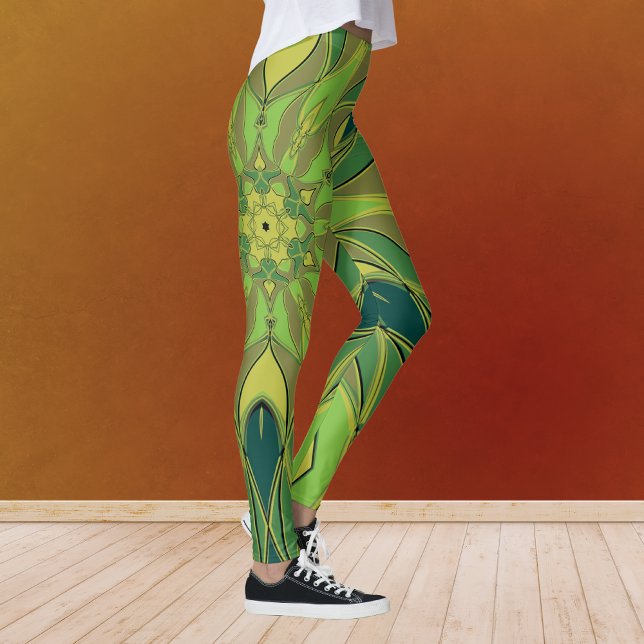 Legging Cartografia Mandala Flor Verde Amarelo e Azul (Criador carregado)
