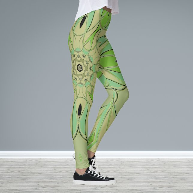 Legging Cartografia Mandala Flor Verde e Azul (Criador carregado)