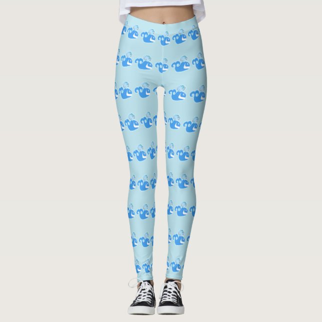Legging Cartoon de Baleias de Cartoon Divertidas Caractere (Frente)