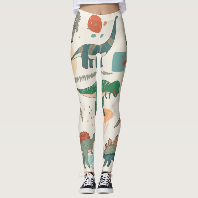 Legging Cartoon de dinossauro: conjunto de ilustrações de  (Frente)