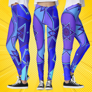 Legging Cartoon Mandala Blue e Purple