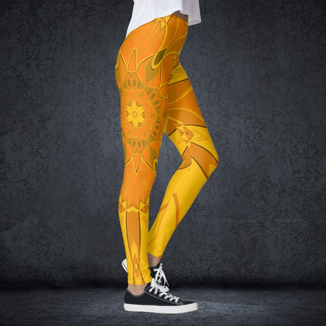 Legging Cartoon Mandala Flor Amarelo (Criador carregado)