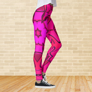 Legging Cartoon Mandala Flor Rosa