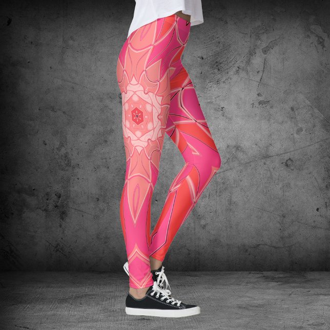 Legging Cartoon Mandala Flor Rosa (Criador carregado)