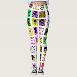Legging Cartoon Skulls Bolinhas Day of the Death Art Legg