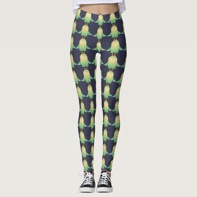 Legging Cartoon verde-coruja (Frente)