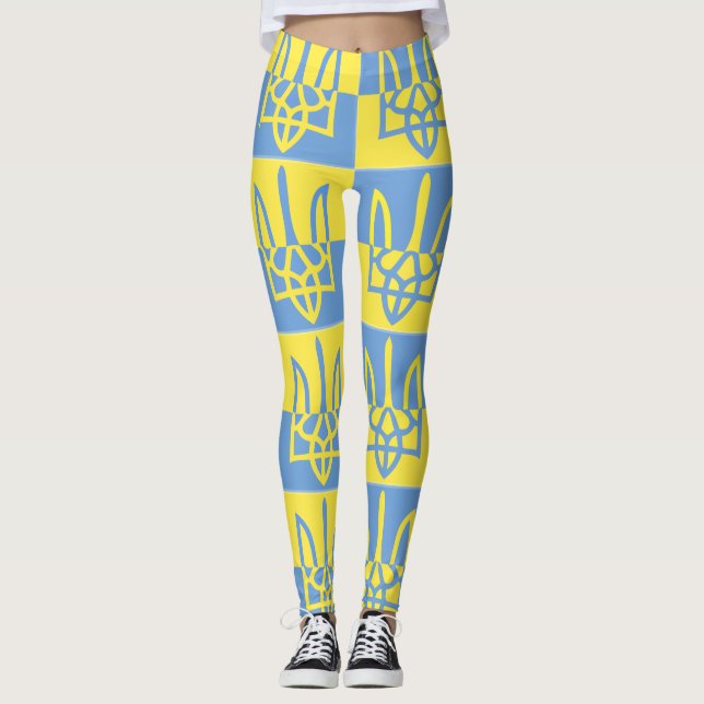 Legging Casaco de armas ucranianas Poseidon Trident Tryzub (Frente)