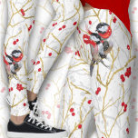 Legging Casal de Chickadees Adorável<br><div class="desc">Leggings absolutamente adoráveis mostrando em frangas de abraço e tornozelo. No ovinário do popular robin,  o azul,  o branco nevado e o winterberry vermelho. Pequeno casal esporcando seus lenços de inverno. presente da noiva excelente,  para qualquer garota que esteja apaixonada ou amante de pássaros. Veja também em azul. Aproveite!</div>