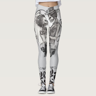 Legging Casal de Esqueletos Dança de Casamento Amor