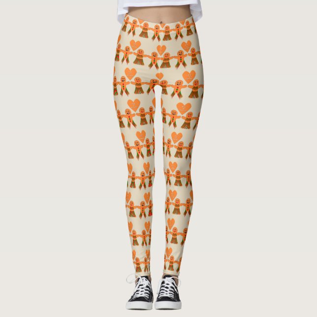 Legging Casal de pão de Natal bonito (Frente)