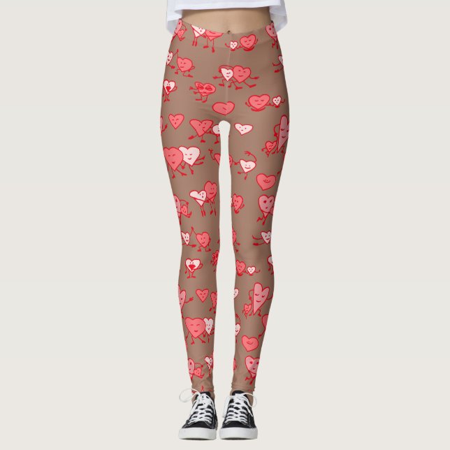 Legging Casal Mocha Mousse Coral Hearts (Frente)