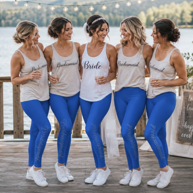 Legging Casamento à Beira do Lago Azul Safira e Marrom Caf (Criador carregado)