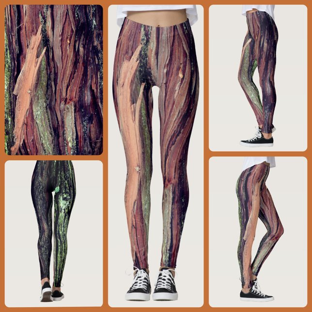 Legging Casca de Árvore Marrom Desfiada Fotográfica Nature (Criador carregado)