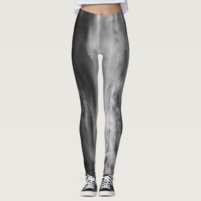Legging Cascata majestosa Boka, Eslovênia preto branco (Frente)