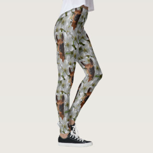 Legging Castanho Jovem Alpaca Em Brilhos Brancos,
