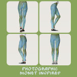 Legging Cattails Monet Inspirou Pastel Azul e Verde<br><div class="desc">Inspirada por Monet,  esta design foi criada por reflexões de sementes de cattail ao longo da borda da água para lindas leggings quic naturalmente. Esta imagem é uma fotografia original da natureza por JLW_PHOTOGRAPHY.</div>