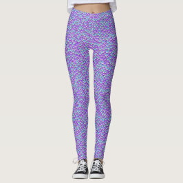 Legging Cauda de Sereia Tendência Escamas de Peixe Roxo