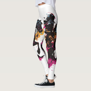 Legging Cavalo de cavalaria de guerra na aquarela