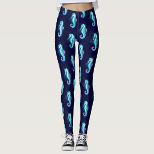 Legging Cavalo de Gelo Cristal em Fundo Azul
