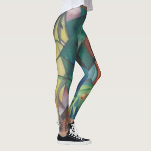 Legging Cavalo e Águia por Franz Marc, Arte Cubista Vintag