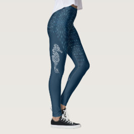 Legging Cavalo marinho tribal com teste padrão do tubarão