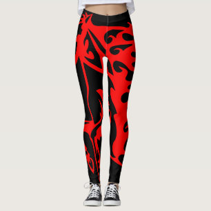 Legging Cavalo selvagem do mustang vermelho flamejante do