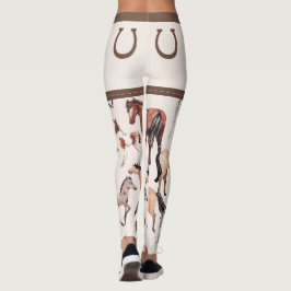 Legging Cavalos e ferraduras equinas Cor neutra