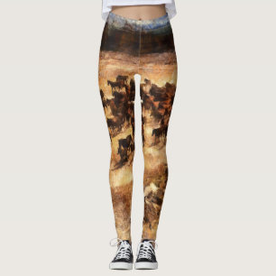 Legging Cavalos Selvagens: Majestade Animal Artística.