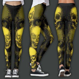 Legging Caveira Edgy | Amarelo & Preto