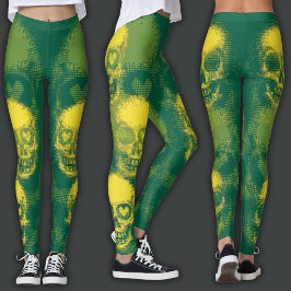 Legging Caveira Edgy | Amarelo & Verde