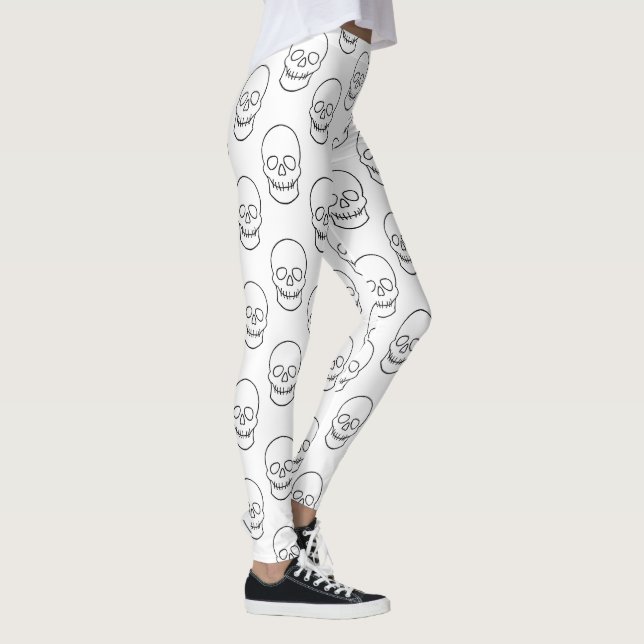 Legging Caveira - Preto e Branco (Direita)