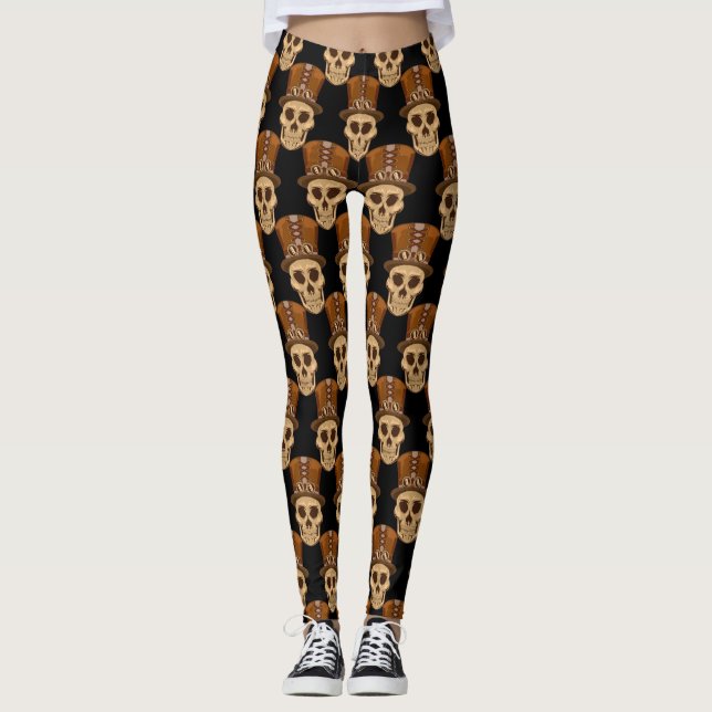 Legging Caveira Steampunk em Top Hat Thunder_Cove (Frente)