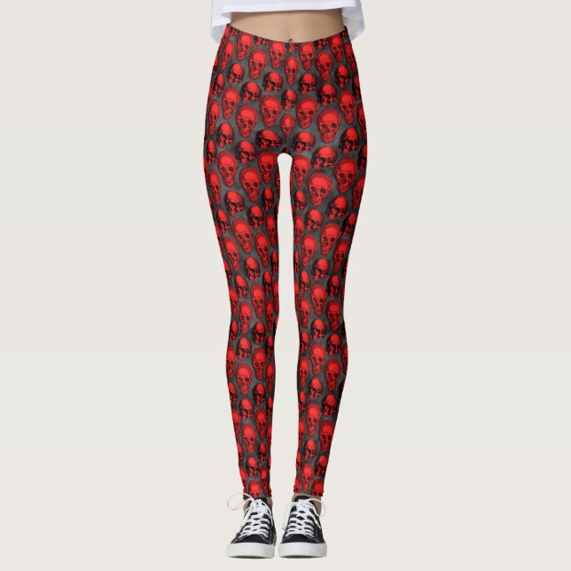 Legging Caveiras Vermelhas e Série Girassol Design 1  (Frente)
