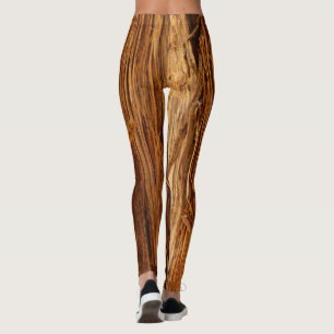 Legging Cedar Textura de Latido de Madeira