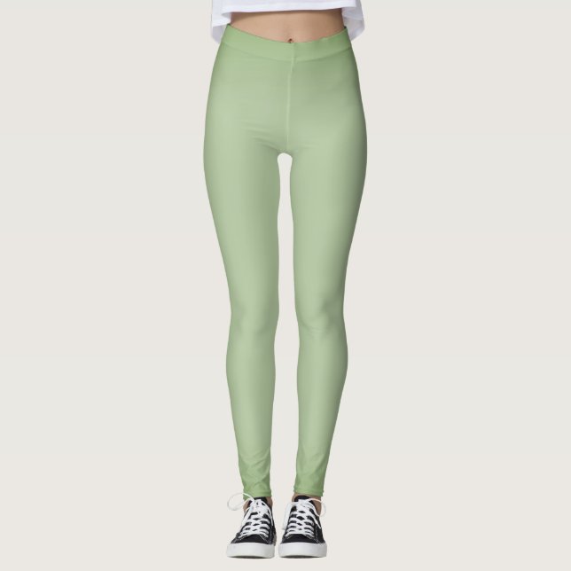 Legging Celadon Verde Jade Sólido (Frente)