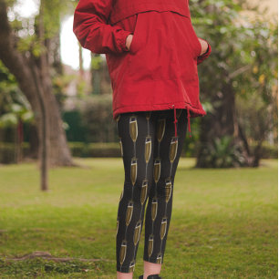 Legging Celebração do Ano Novo em Champagne Preto