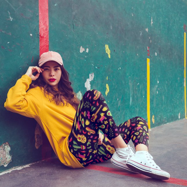 Legging Celebre o Cinco de Maio Vibrante Preto (Criador carregado)