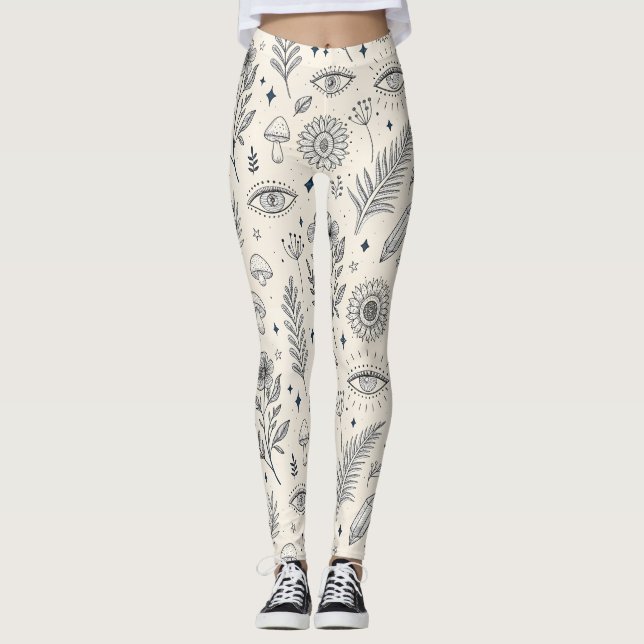 Legging Celestial Botanical Pattern (4) (Frente)